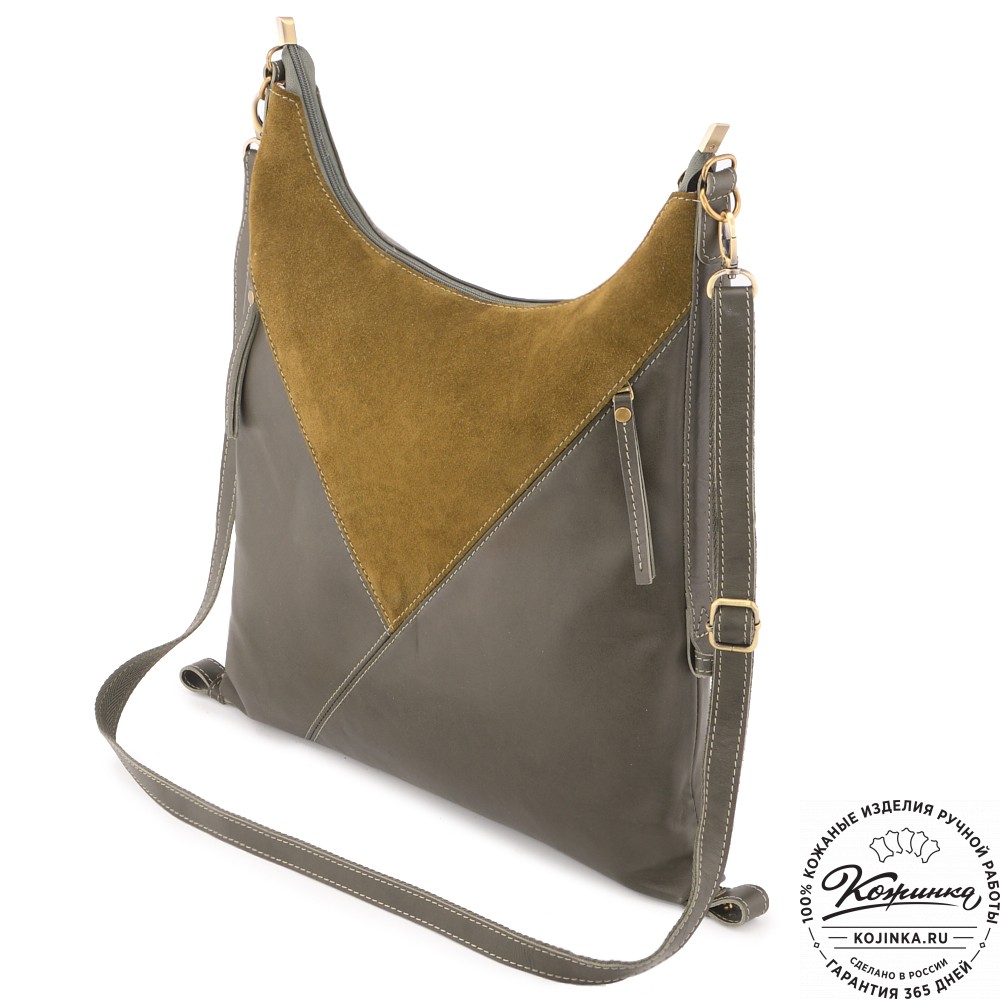  Женская кожаная сумка "Эмилия" (хаки)